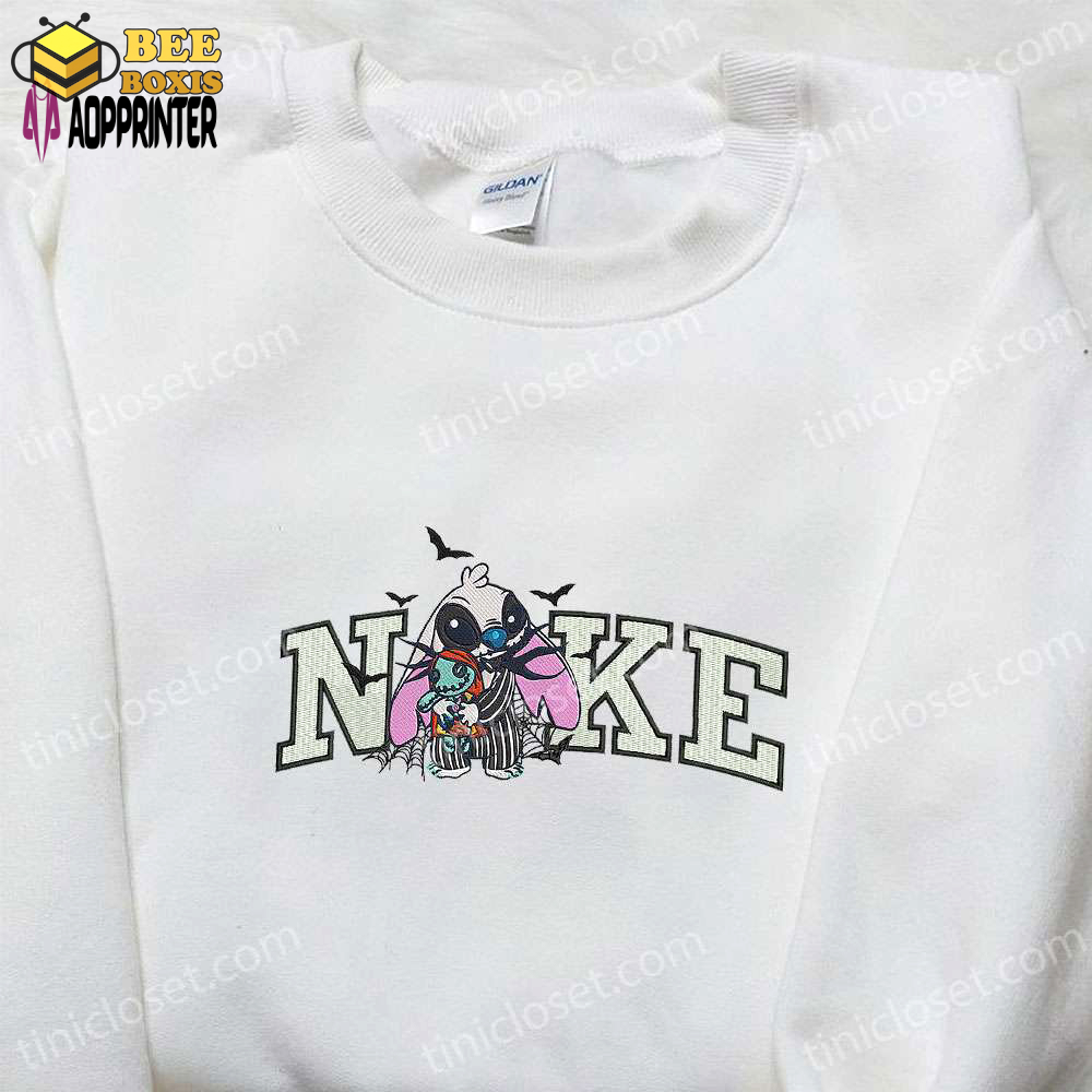 Nike x jack skellington stitch sweatshirt: disney halloween hoodie & cool embroidered shirt