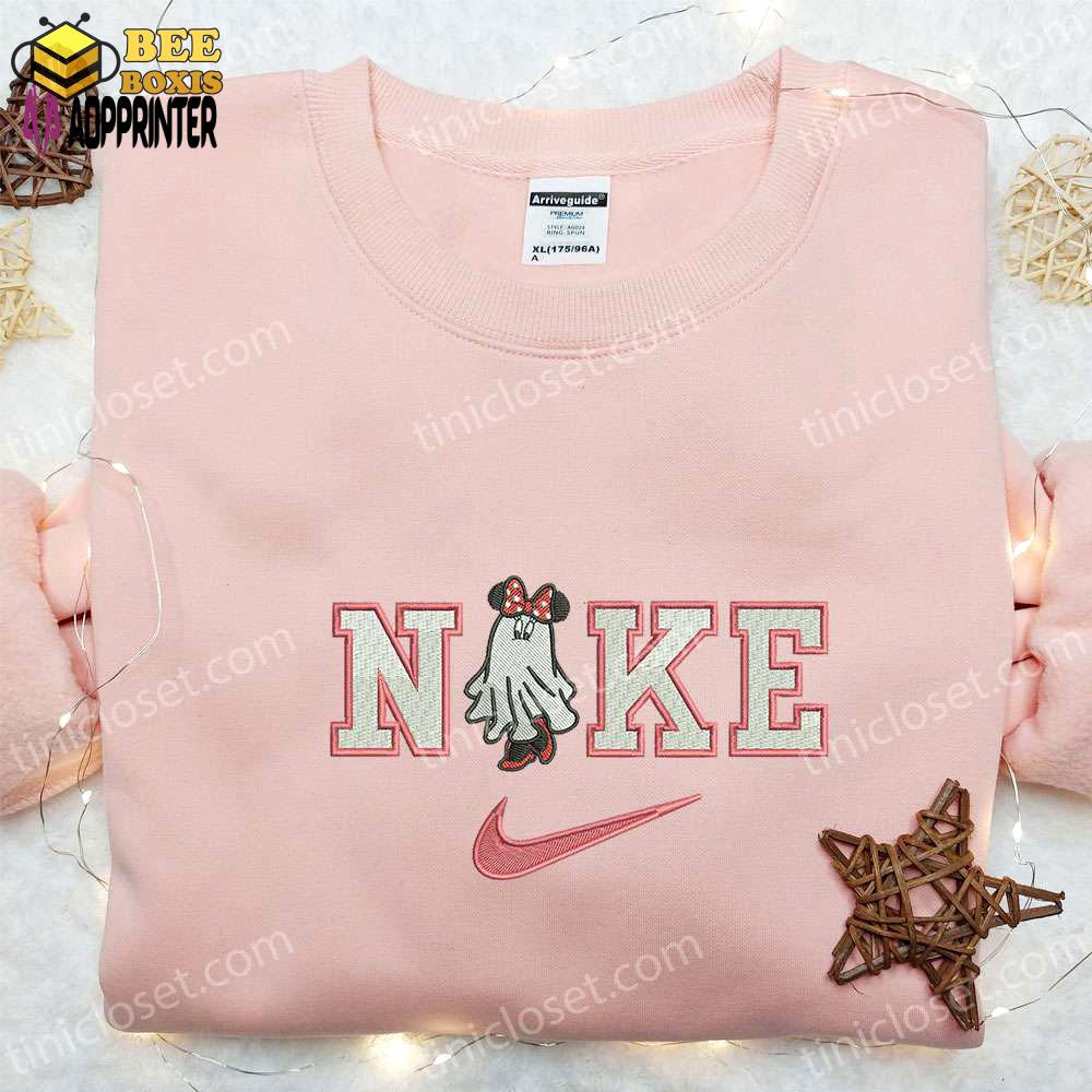Nike x minnie mouse ghost embroidered sweatshirt: walt disney shirt best halloween gift ideas