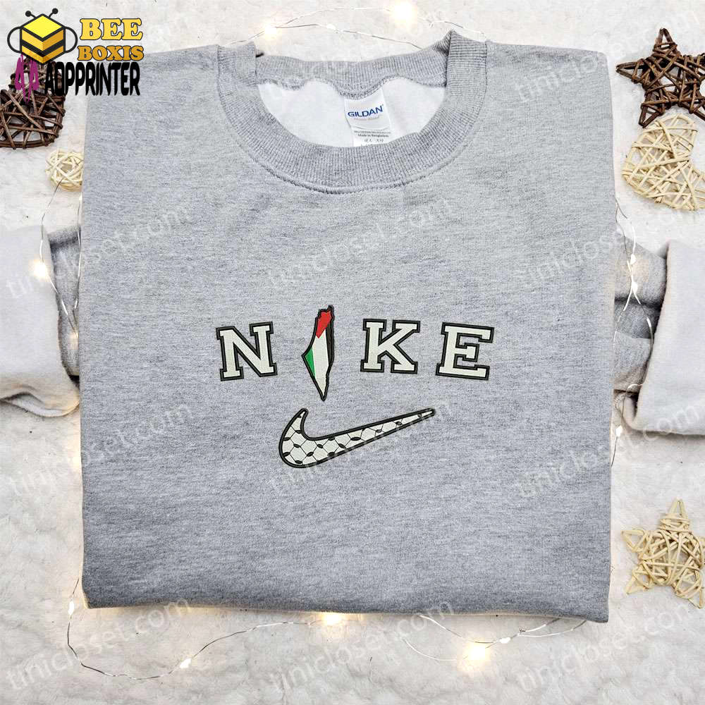 Nike x palestine embroidered hoodie flag shirt & inspired t-shirt – unique national pride collection