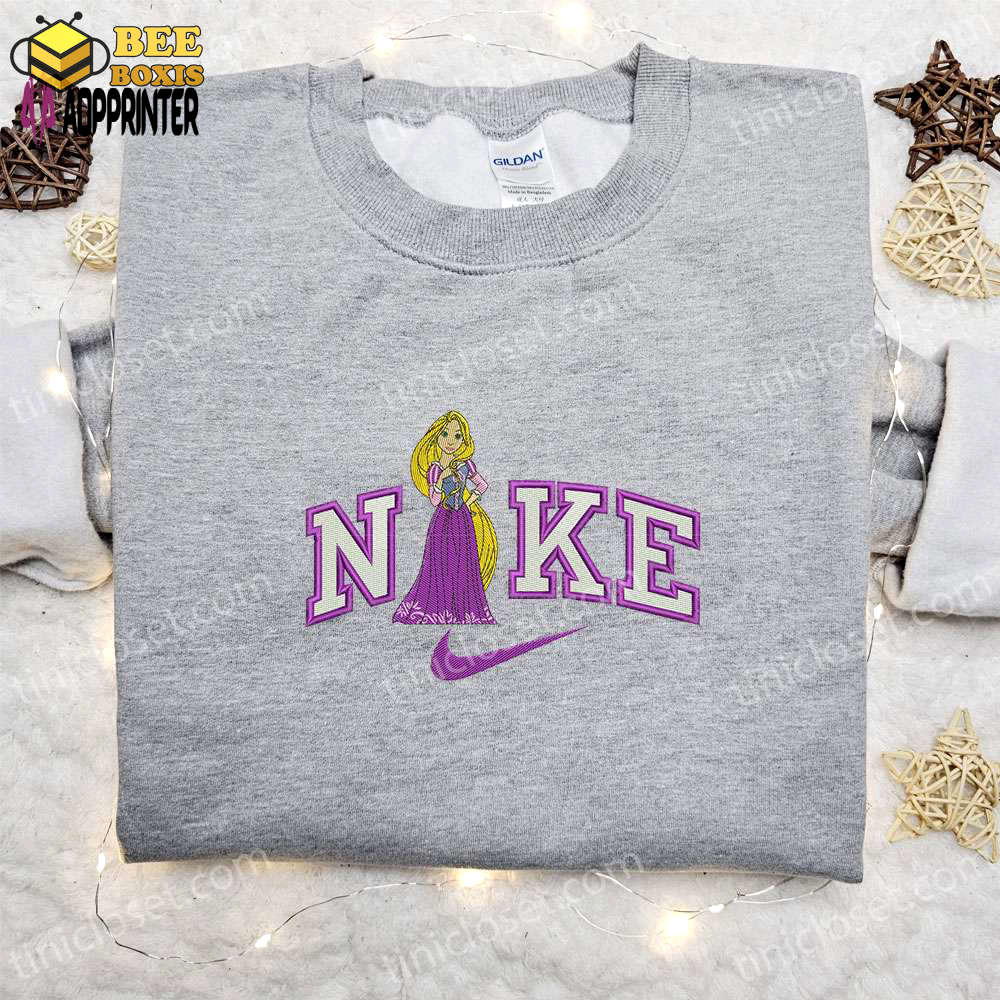 Nike x rapunzel cartoon embroidered shirt disney characters sweatshirt custom hoodie