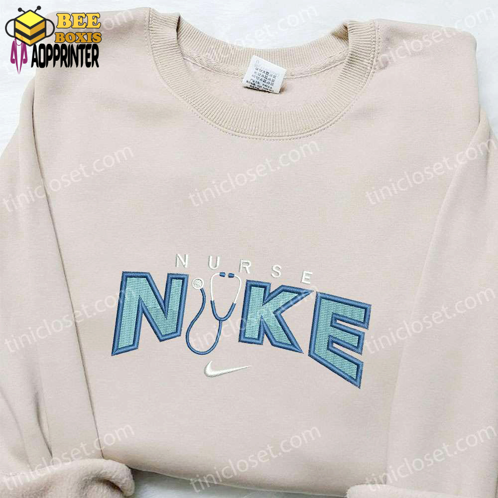 Nike x stethoscope hoodie & t-shirt: best family gift nike inspired embroidery