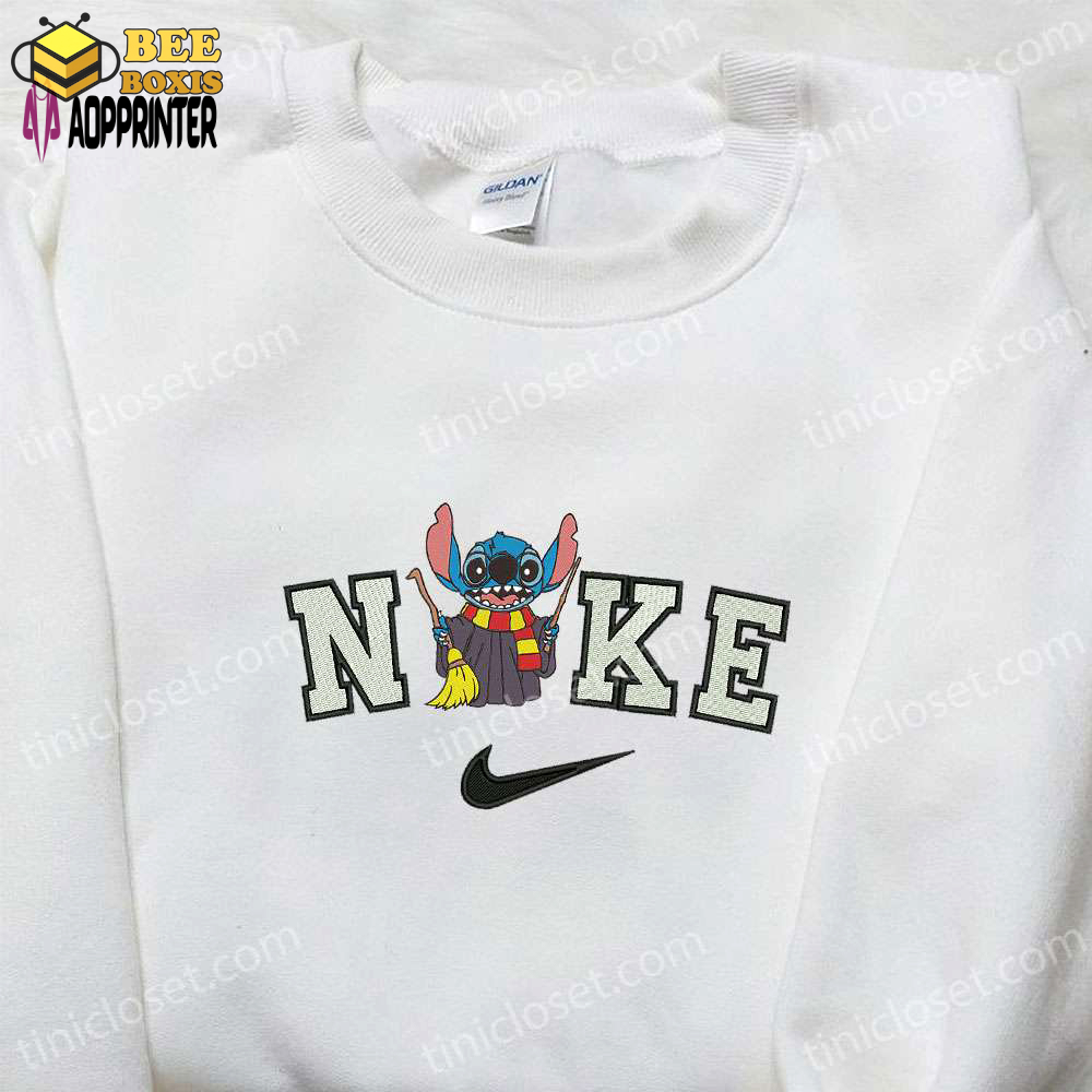 Nike x stitch harry potter embroidered sweatshirt halloween disney hoodie custom nike t-shirt
