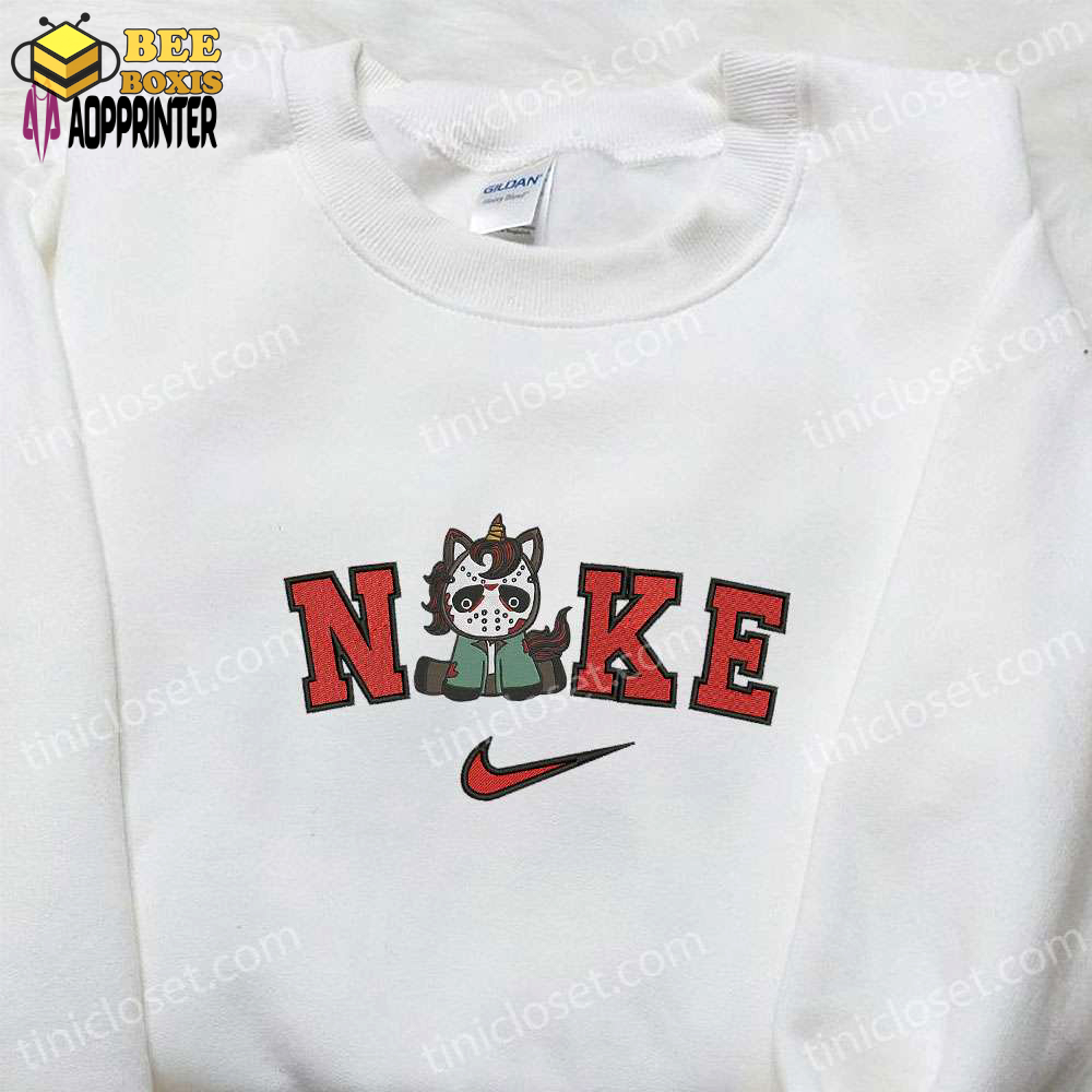 Nike x unicorn jason voorhees hoodie: funny halloween sweatshirt best gifts for family