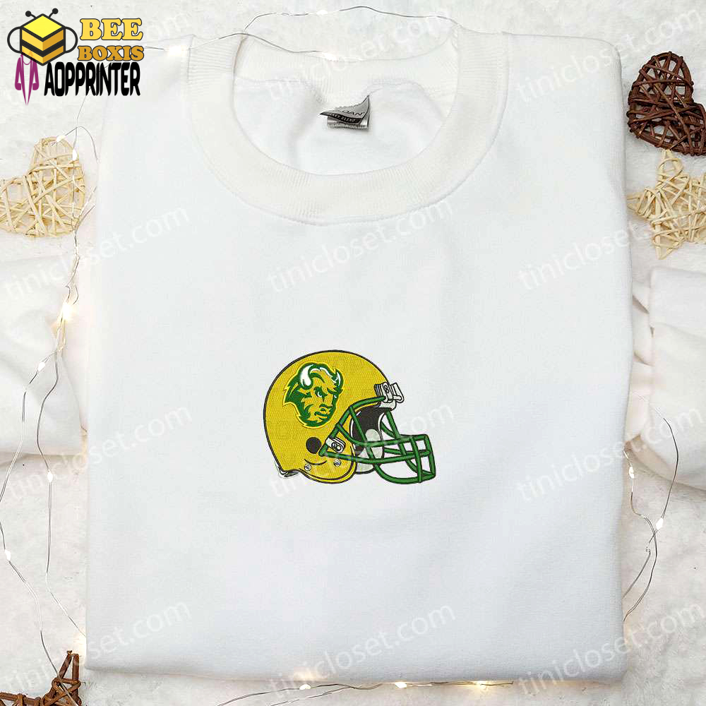 North dakota state bison helmet shirt & ncaa sports hoodie: perfect gift idea for fans!