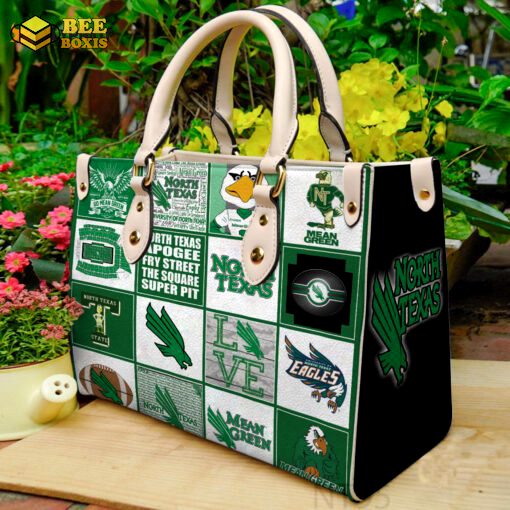 North texas mean green leather handbag gift for women