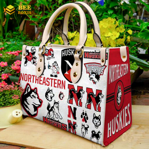 Northeastern huskies leather handbag gift for women