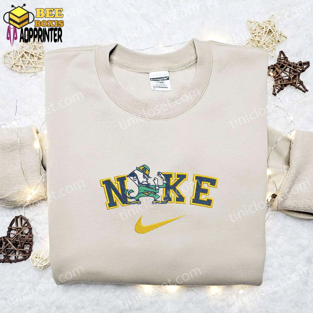 Notre dame fighting irish embroidered shirt & hoodie – ncaa sports nike apparel perfect gift idea