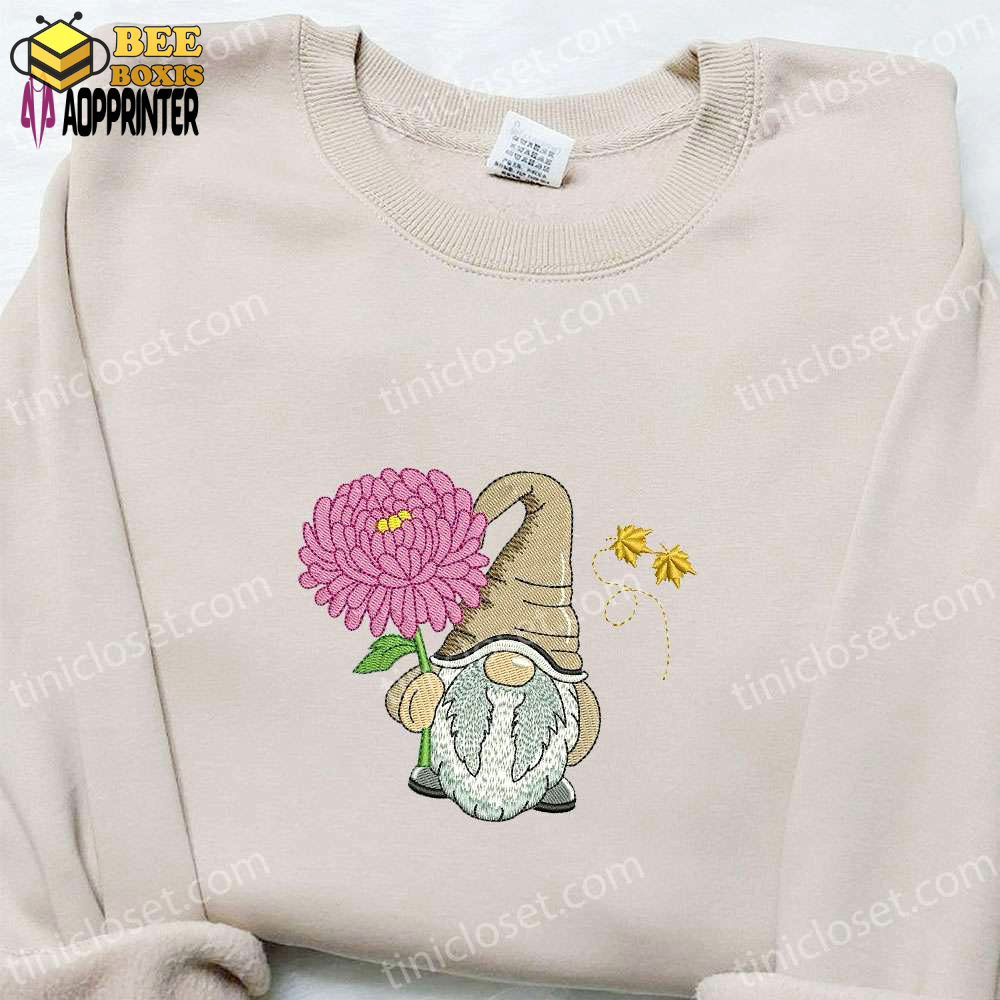 November chrysanthemum flower gnome shirt christmas hoodie – best family gifts