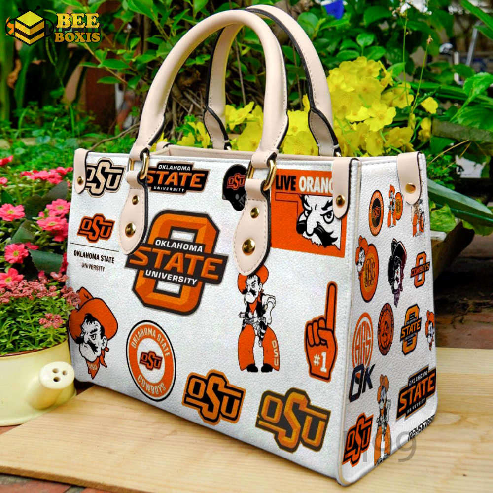 Oklahoma state cowboys leather handbag for women gift 3c