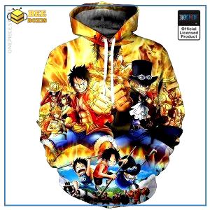 One piece hoodie: luffy & ace & sabo