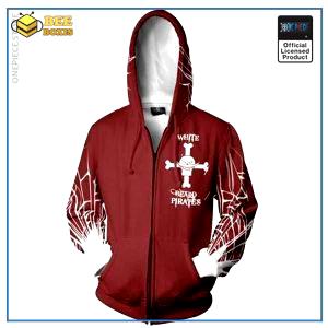 One piece hoodie  whitebeard pirates zipped hoodie
