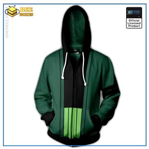 One piece hoodie  –  zoro jolly roger zipped hoodie