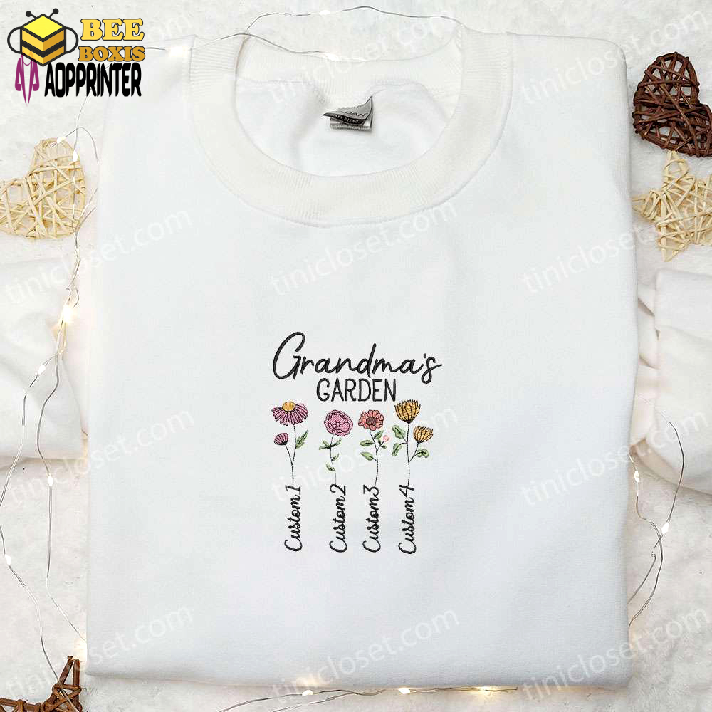 Personalized grandma’s garden shirt & mother’s day hoodie: cute gift for grandmother