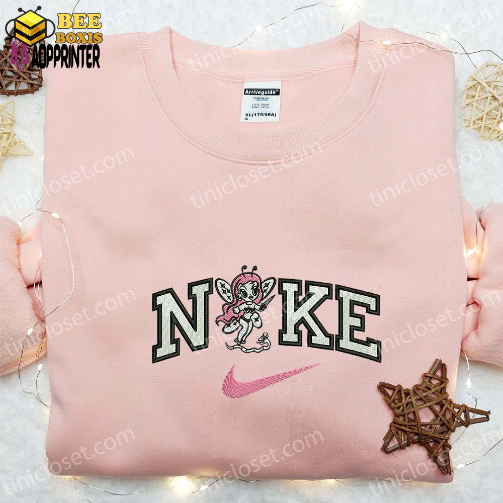 Pink fairy knife snake x nike embroidered sweatshirt: custom hoodie & halloween shirt
