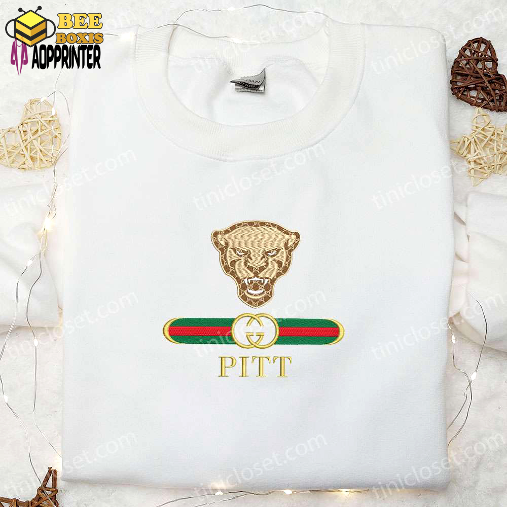 Pittsburgh panthers x gucci embroidered shirt & hoodie: ultimate ncaa sports gift idea