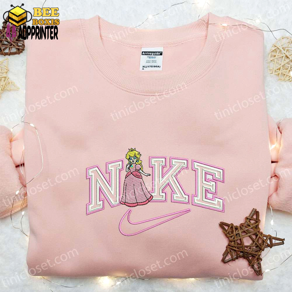 Princess peach x nike embroidered shirt super mario sweatshirt custom hoodie