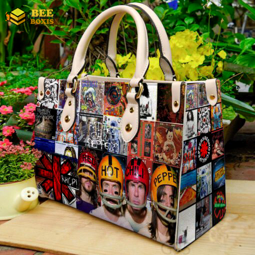Red hot chili peppers leather handbag gift for women