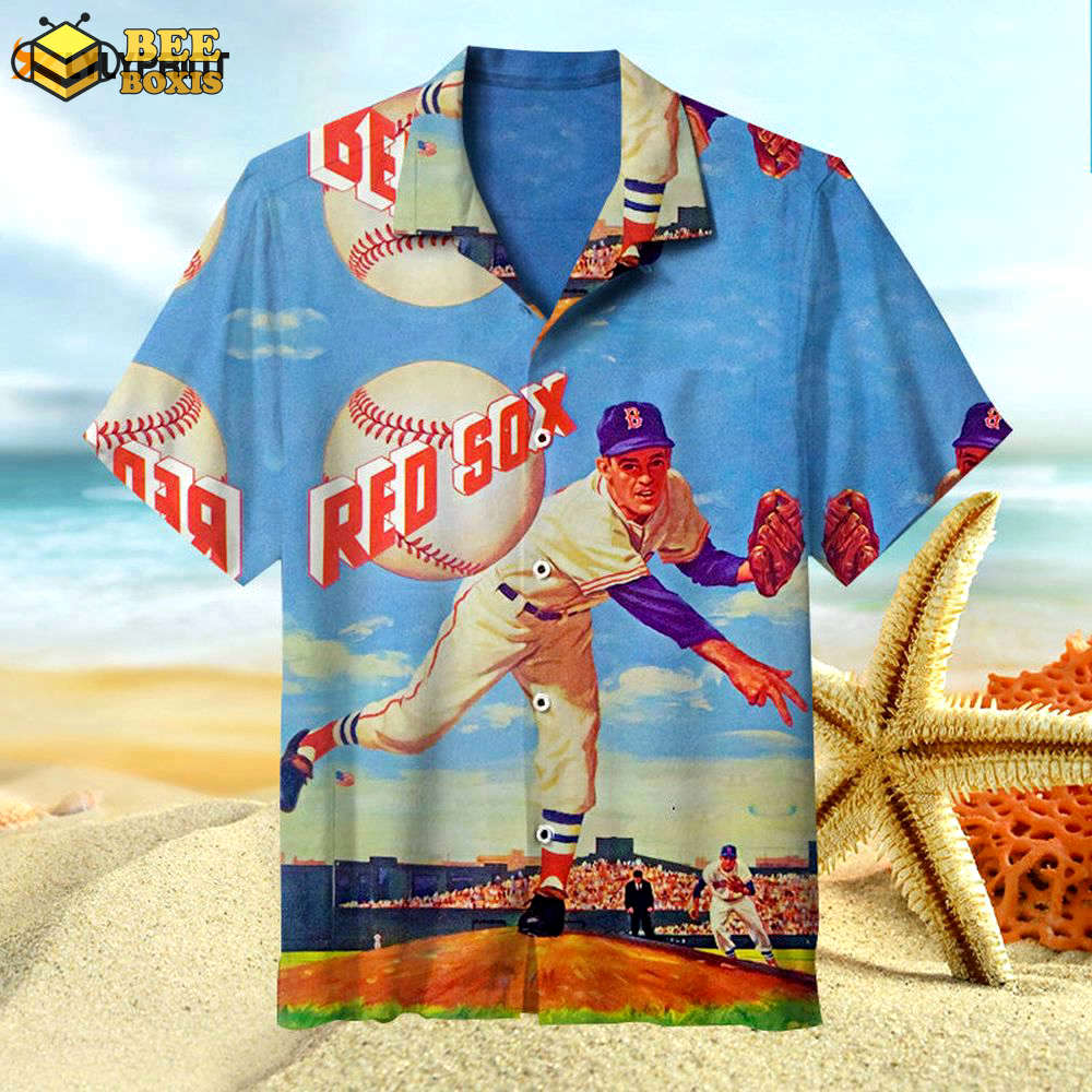 Retro boston red sox hawaiian shirt summer gift for men women
