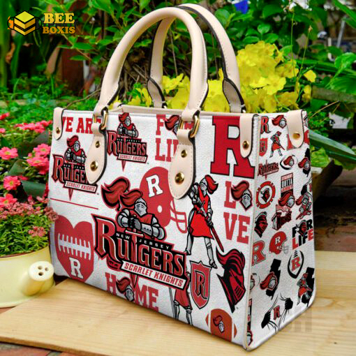 Rutgers scarlet knights leather handbag gift for women