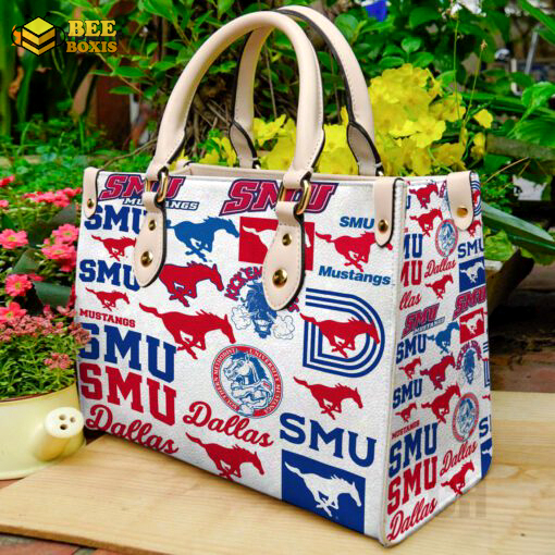 Smu mustangs 1 leather handbag