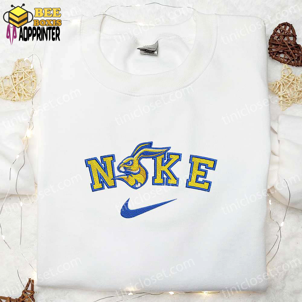 South dakota state jackrabbits x nike embroidered shirt & hoodie: best ncaa sports gift idea