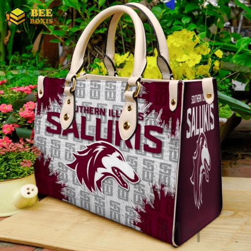 Southern illinois salukis leather handbag 2a
