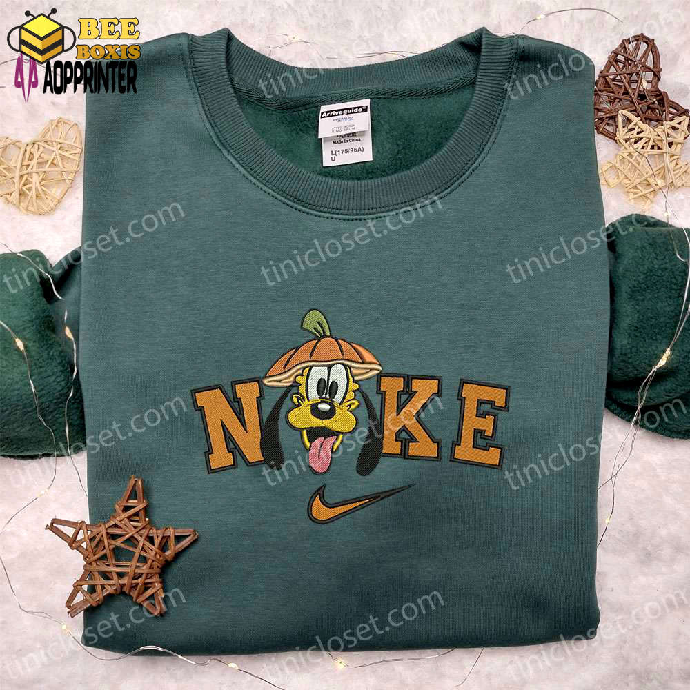 Spooktacular nike x pluto halloween pumpkin hoodie t-shirt & sweatshirt – embroidered delight!