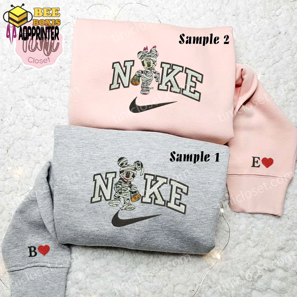 Spooky mummy x nike couple shirt disney characters hoodie & halloween sweatshirt