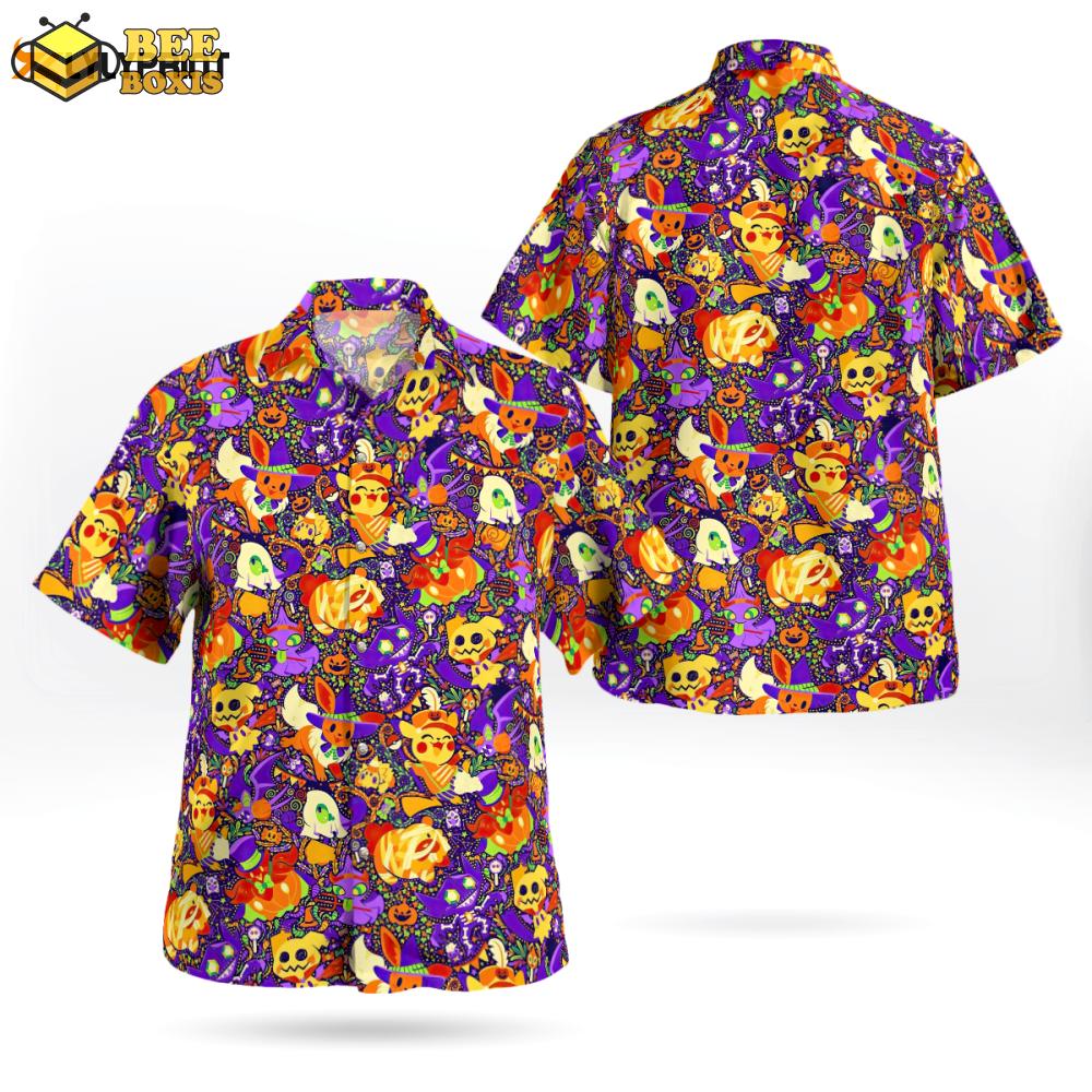 Spooky pokemon hawaiian shirt: perfect halloween attire!