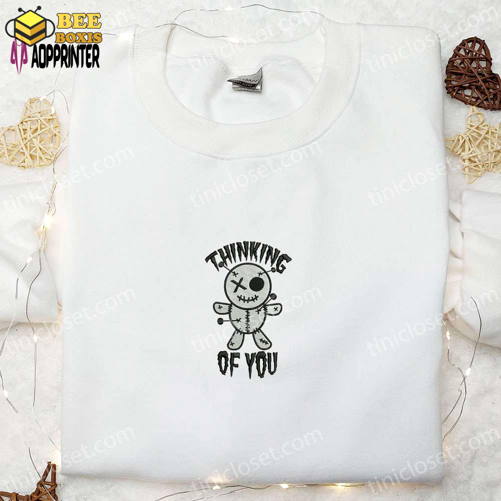 Spooky thinking of you voodoo doll embroidered shirt – best gift ideas