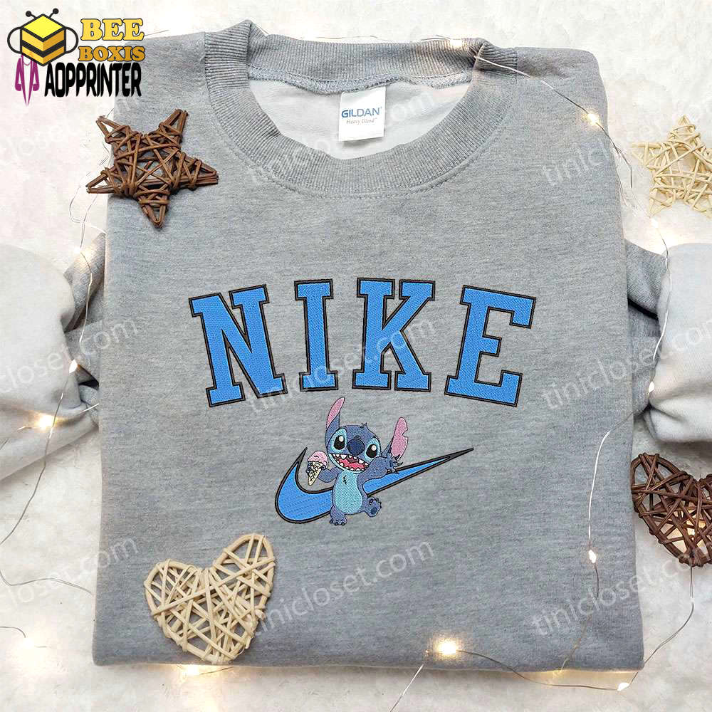 Stitch x nike embroidered hoodie & shirt: best birthday gift ideas