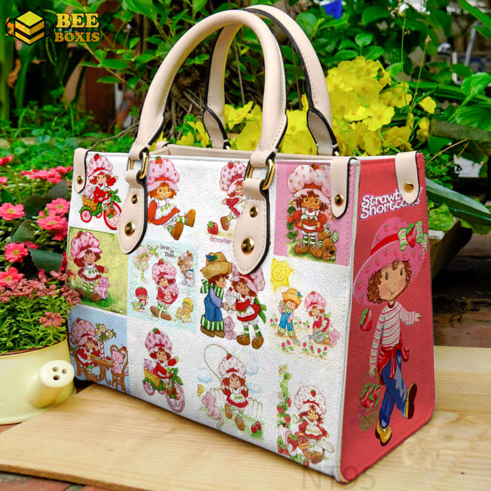 Strawberry shortcake leather handbag gift for women