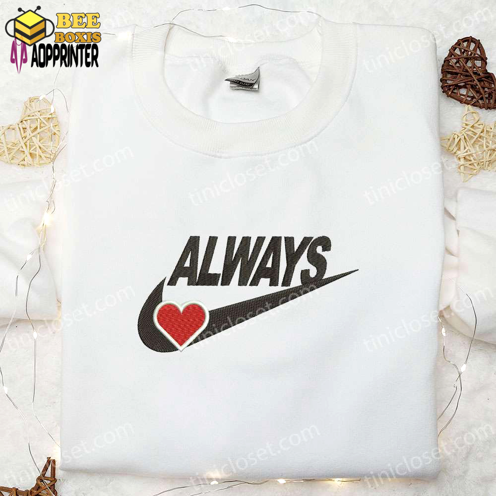 Stunning heart valentine embroidered shirt – always love collection