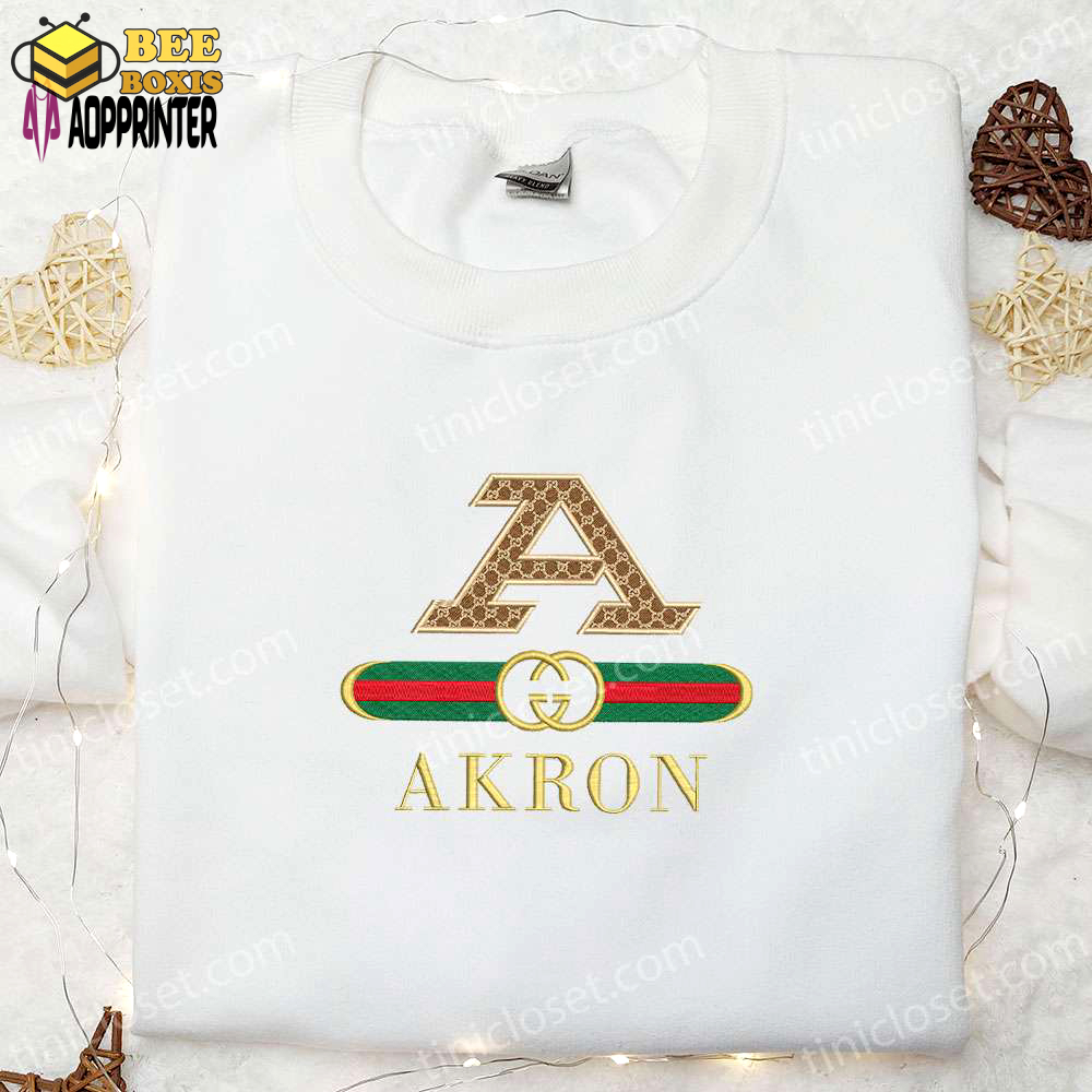 Stylish akron zips x gucci embroidered shirt & ncaa sports hoodie: perfect gift idea!