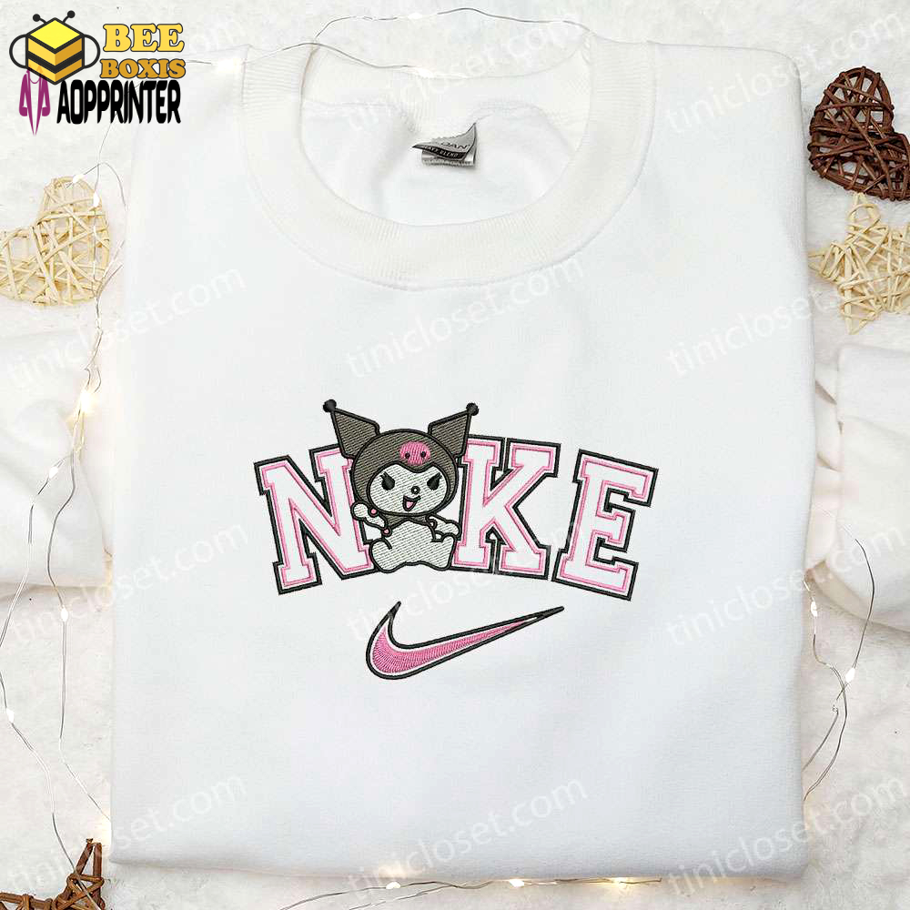 Stylish kuromi cartoon embroidered shirt: trendy design with cute character – limited stock!