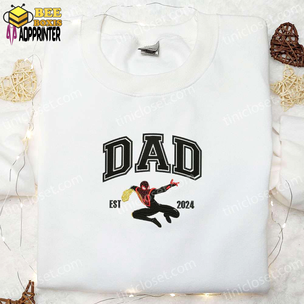 Superhero dad spider-man father’s day shirt: embroidered gift for your daughter