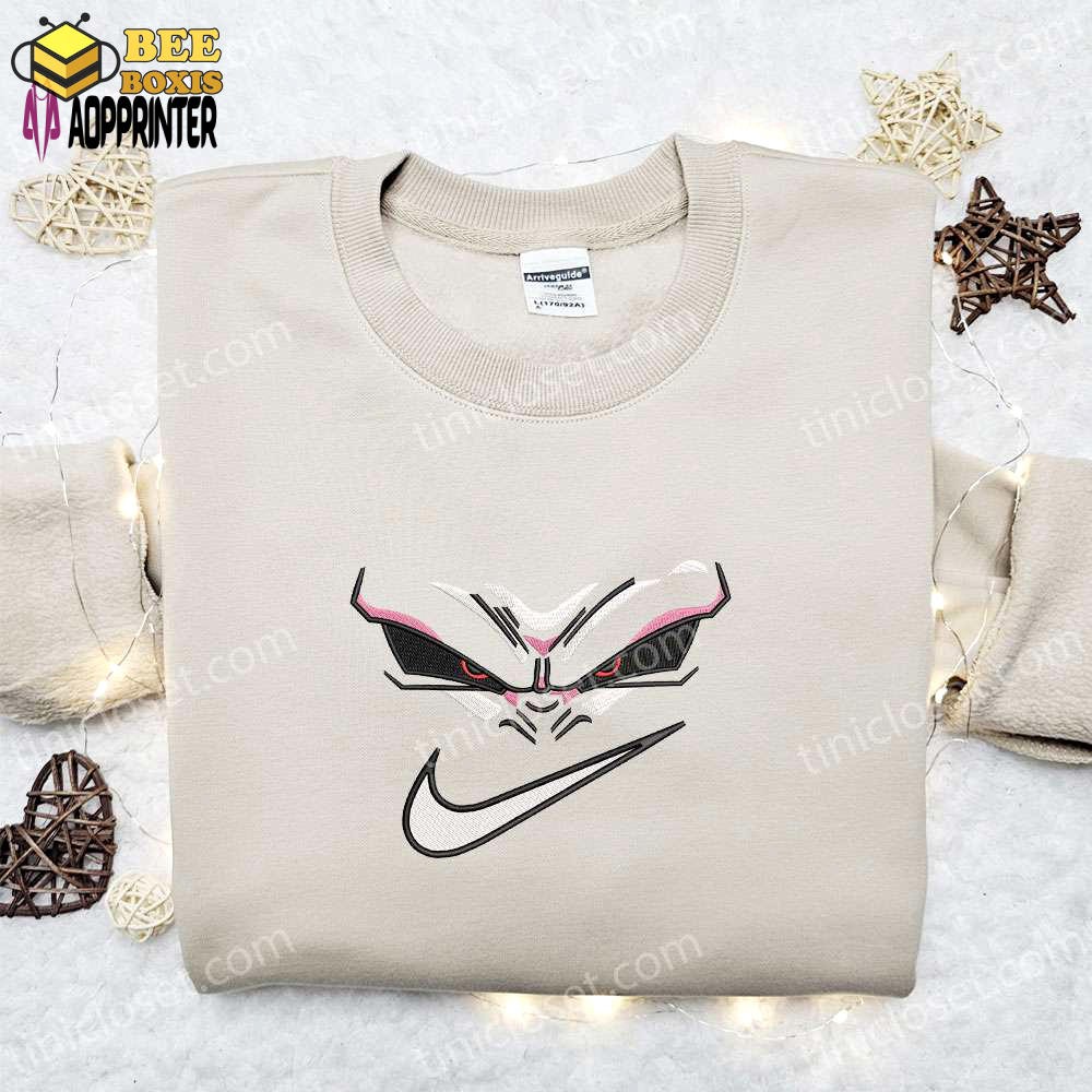 Swoosh x majin buu face embroidered sweatshirt dragon ball anime shirt – best gift ideas for all occasions