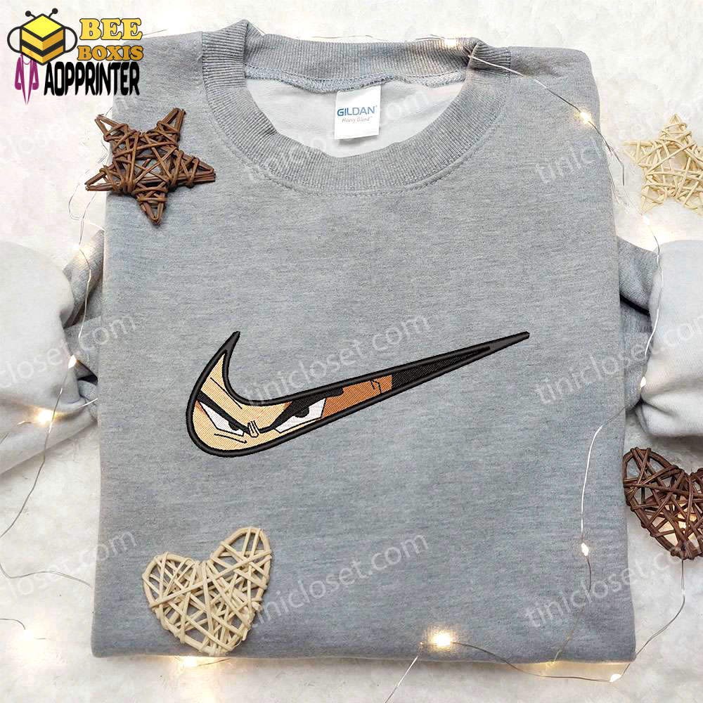 Vegeta x nike swoosh anime hoodie dragon ball embroidered shirt nike inspired tee