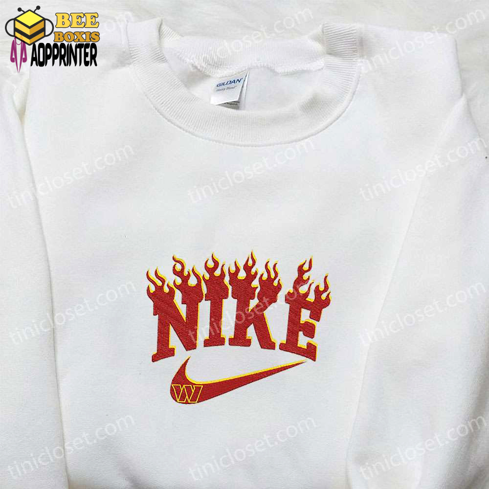 Washington commanders x nike flame shirt & nfl sports hoodie: best fandom gift ideas