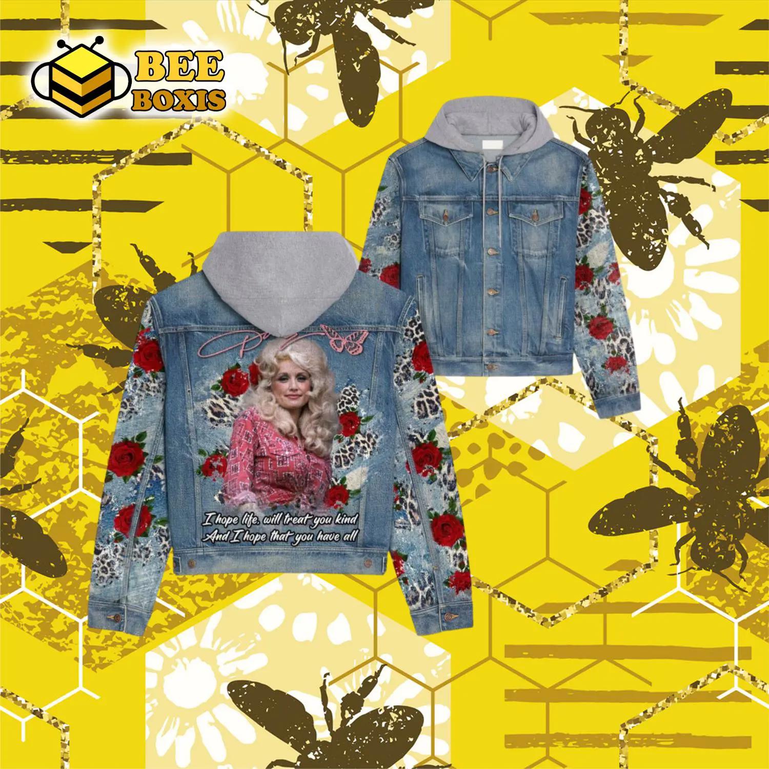 Whitney houston i will always love you lyrics hooded denim jacket.png