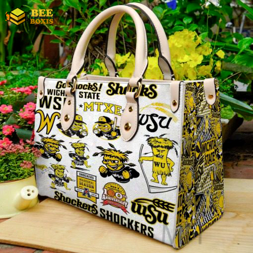 Wichita state 1 leather handbag 1