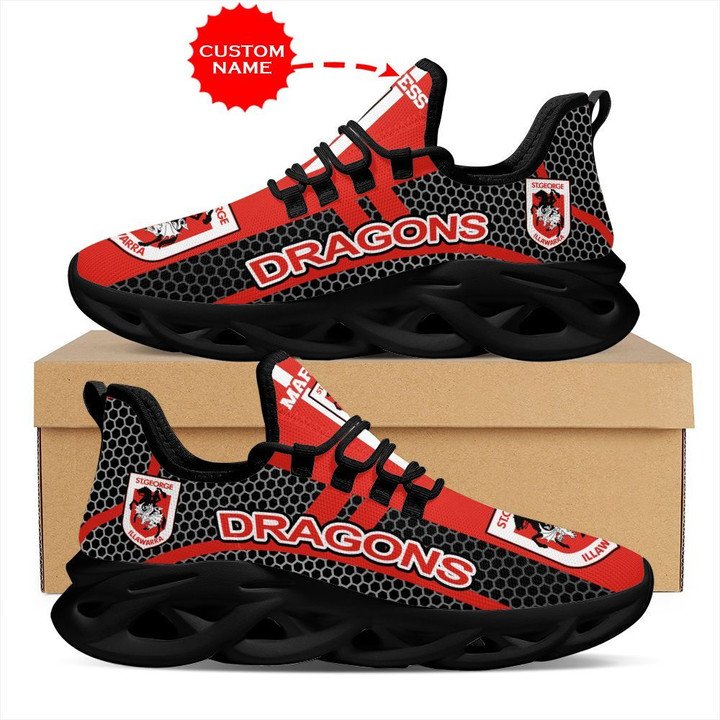 St george illawarra dragons shoes max soul luxury nrl personalized gift for fans 72 msl