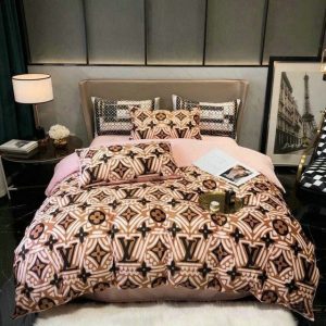 Lv type 71 bedding sets duvet cover lv bedroom sets luxury brand bedding