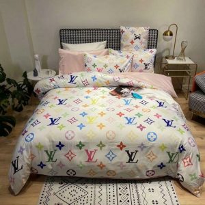 Lv type 63 bedding sets duvet cover lv bedroom sets luxury brand bedding
