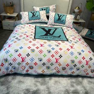Lv type 50 bedding sets duvet cover lv bedroom sets luxury brand bedding