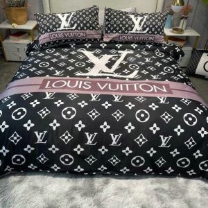 Lv type 48 bedding sets duvet cover lv bedroom sets luxury brand bedding