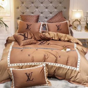 Lv type 43 bedding sets duvet cover lv bedroom sets luxury brand bedding