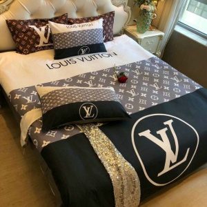 Lv type 42 bedding sets duvet cover lv bedroom sets luxury brand bedding