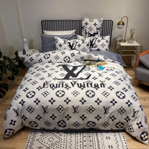Lv type 21 bedding sets duvet cover lv bedroom sets luxury brand bedding