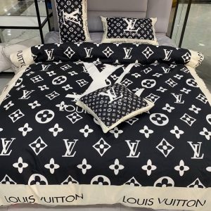 Lv type 198 bedding sets duvet cover lv bedroom sets luxury brand bedding